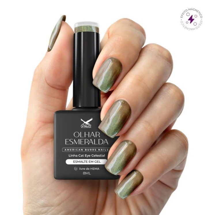 Esmalte Gel magnetico olhar esmeralda american nails