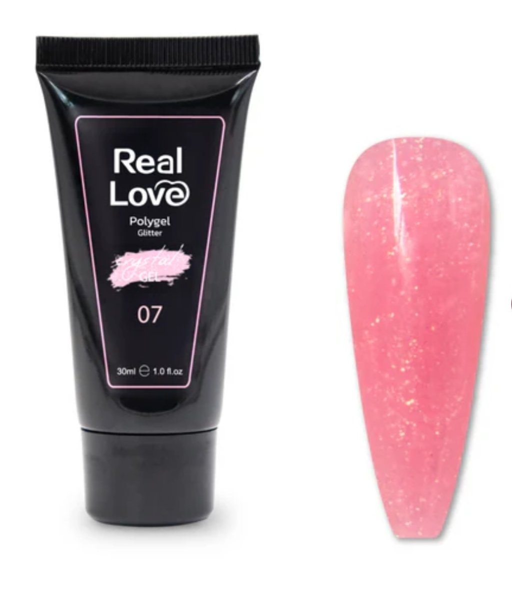 Poligel real love 7 com gliter