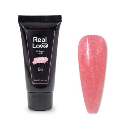 poligel real love 06 com gliter