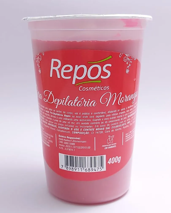 cera depilatória repos morango