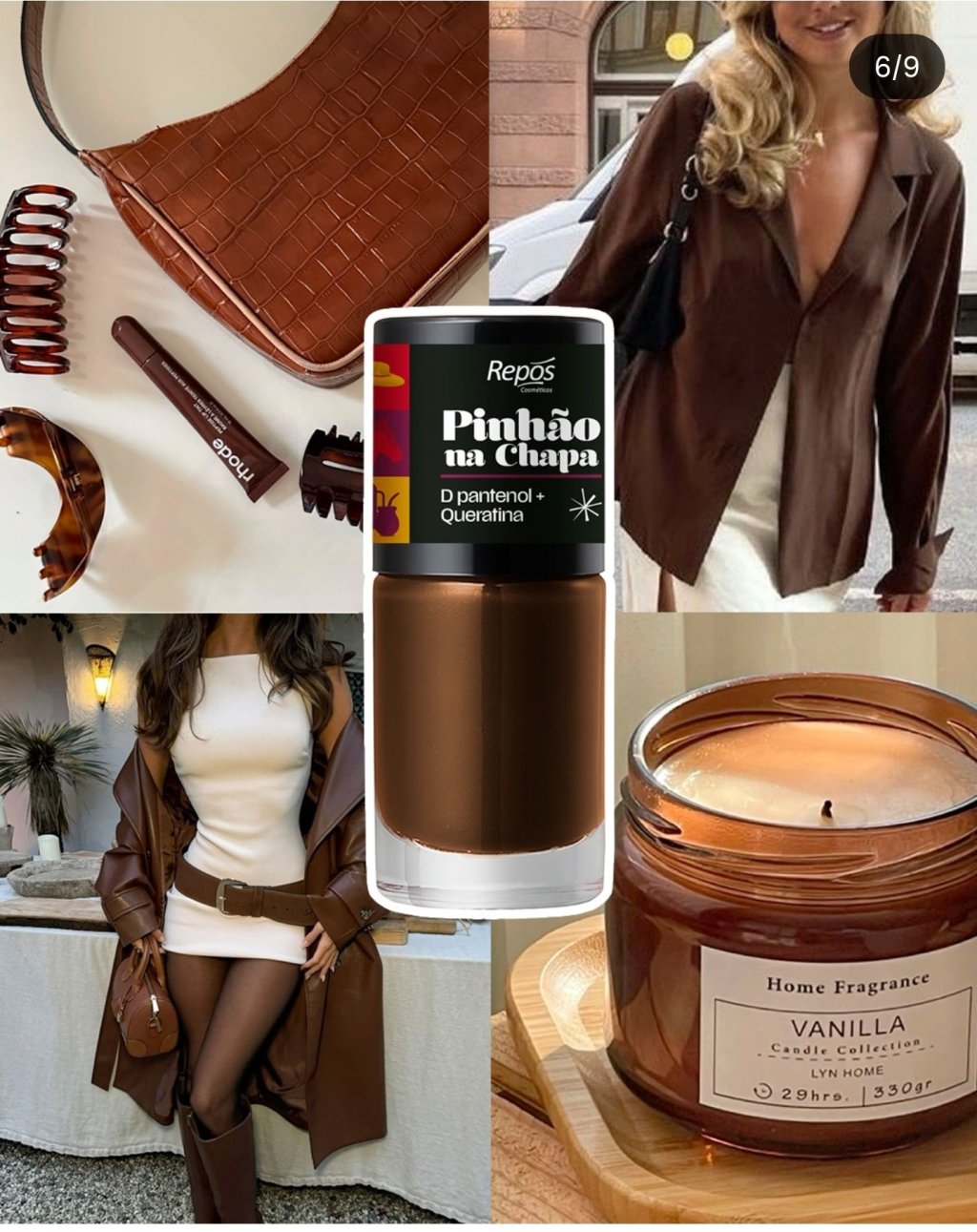 Esmalte repos pinhão na chapa