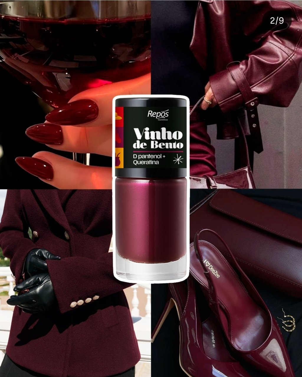 Esmalte repos vinho de bento
