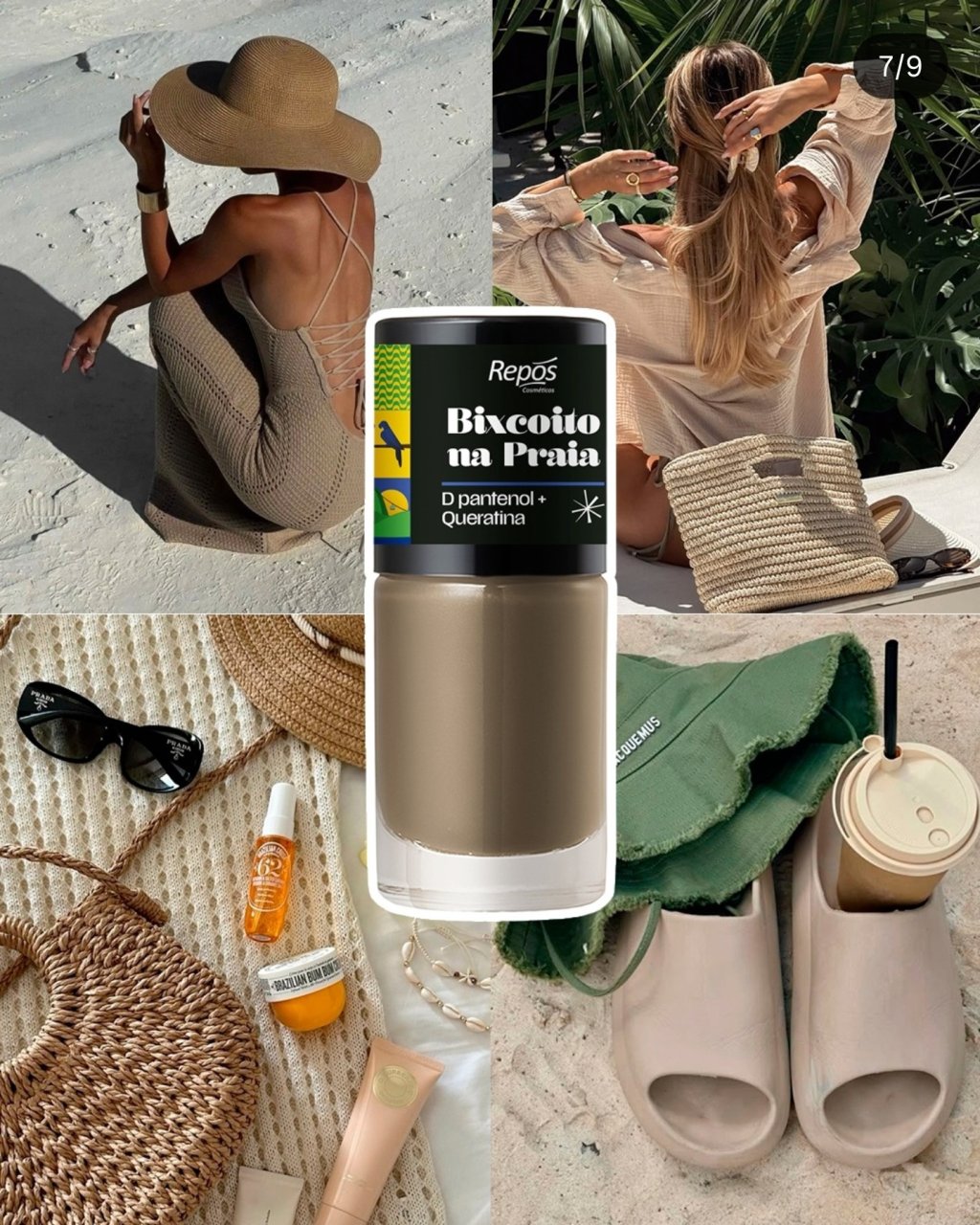 Esmalte repos bixcoito na praia