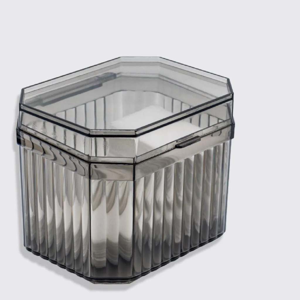 Porta algodão acrílico c/ tampa