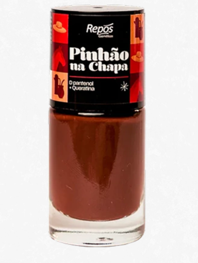 Esmalte repos pinhão na chapa
