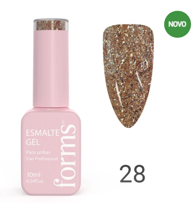 Esmalte Gel dourado 28 forms