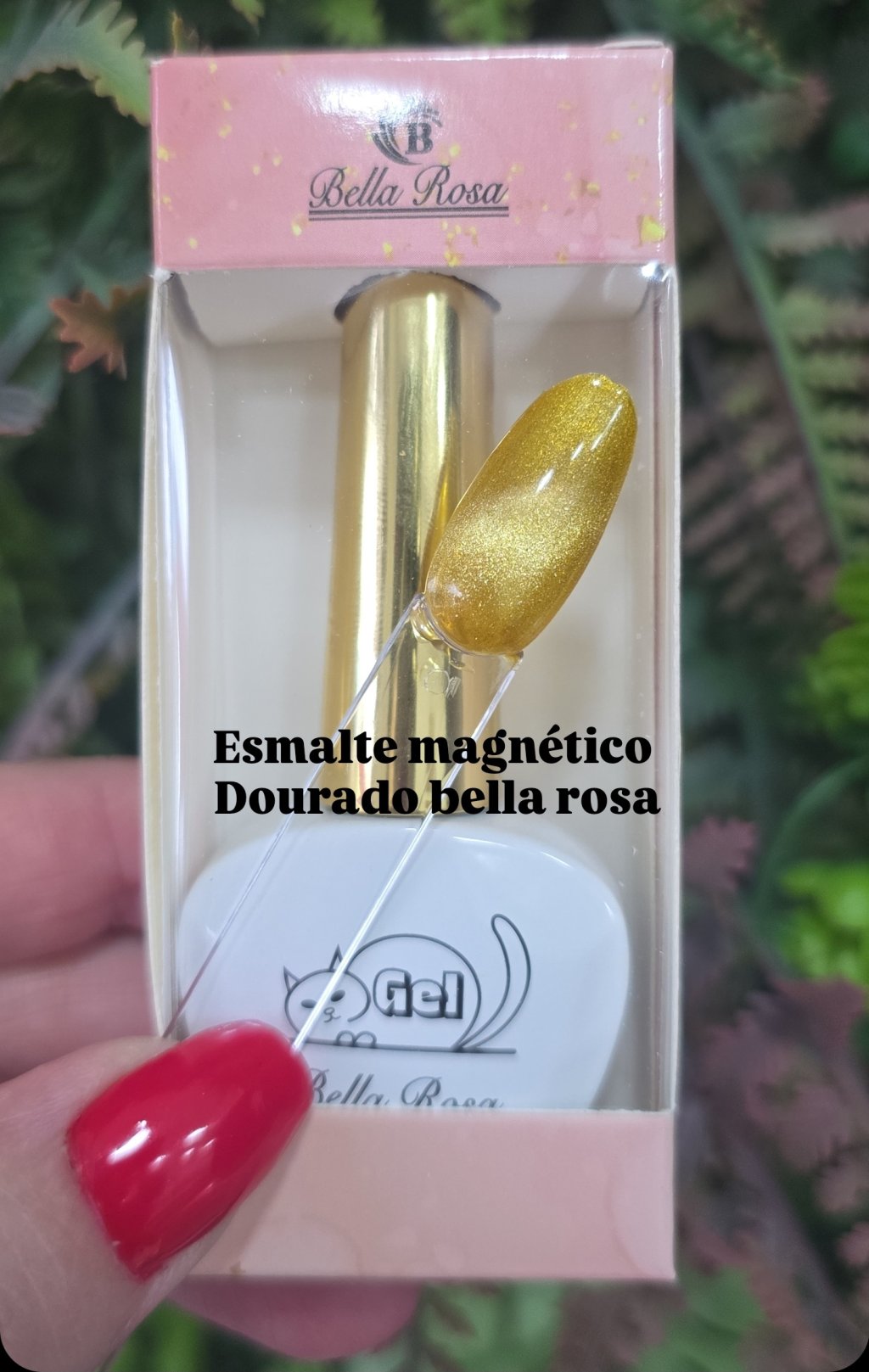 Esmalte magnético dourado bella rosa