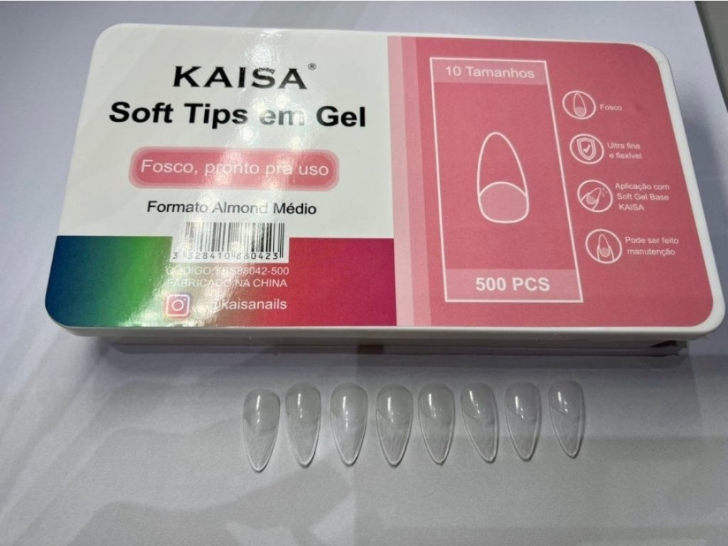 Postiça soft gel almond kaisa