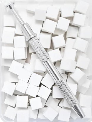 Kit esponjas BRANCA com pinça 