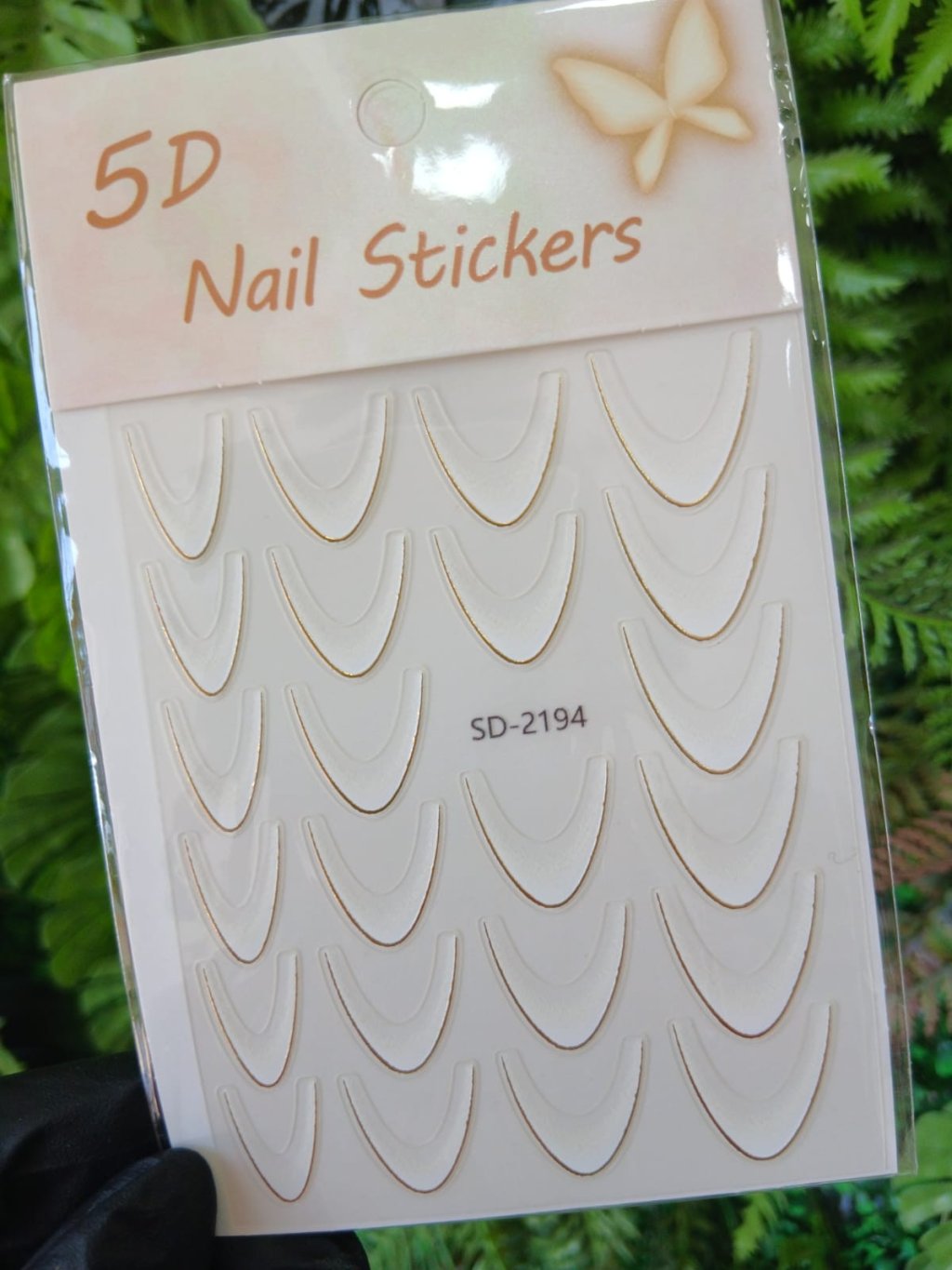 ADESIVO FRANCESINHA BRANCO COM DOURADO