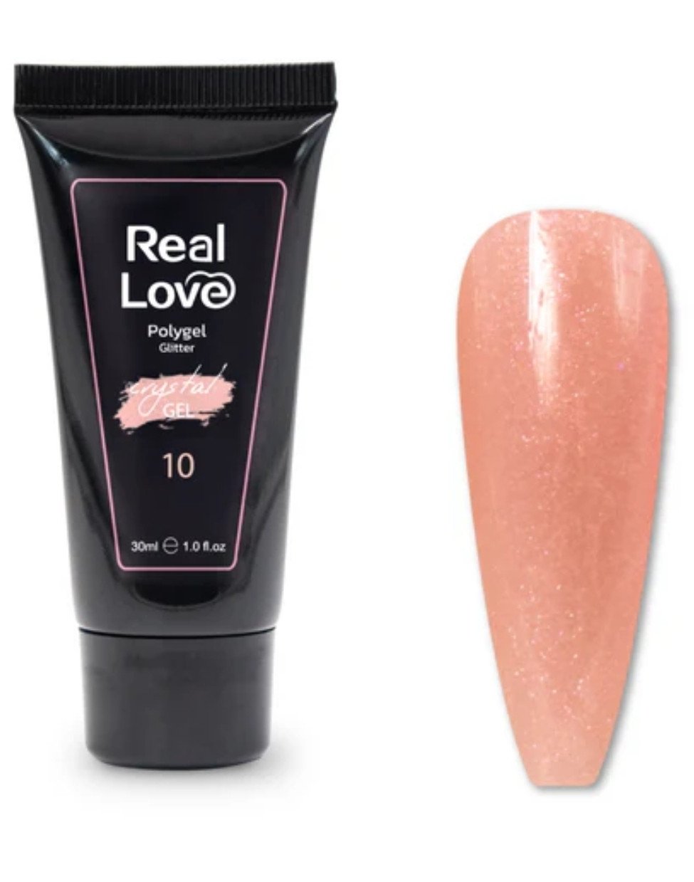 Poligel real love 10 com gliter