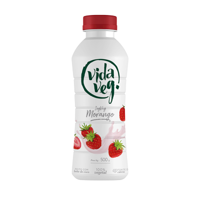 IOGURTE DE COCO COM MORANGO 500G VIDA VEG