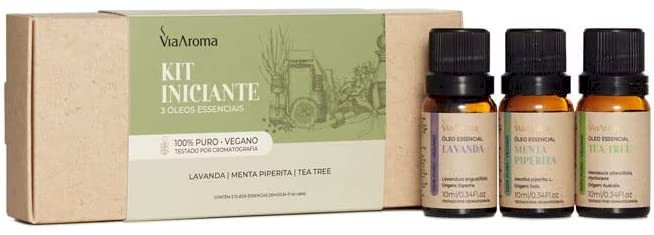 KIT ÓLEOS ESSENCIAIS INICIANTE - 3 UNIDADES - VIA AROMA