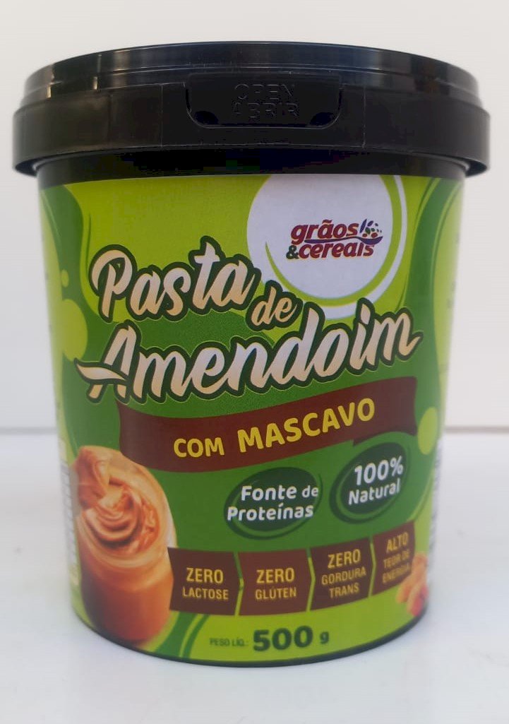 PASTA DE AMENDOIM COM MASCAVO 500G
