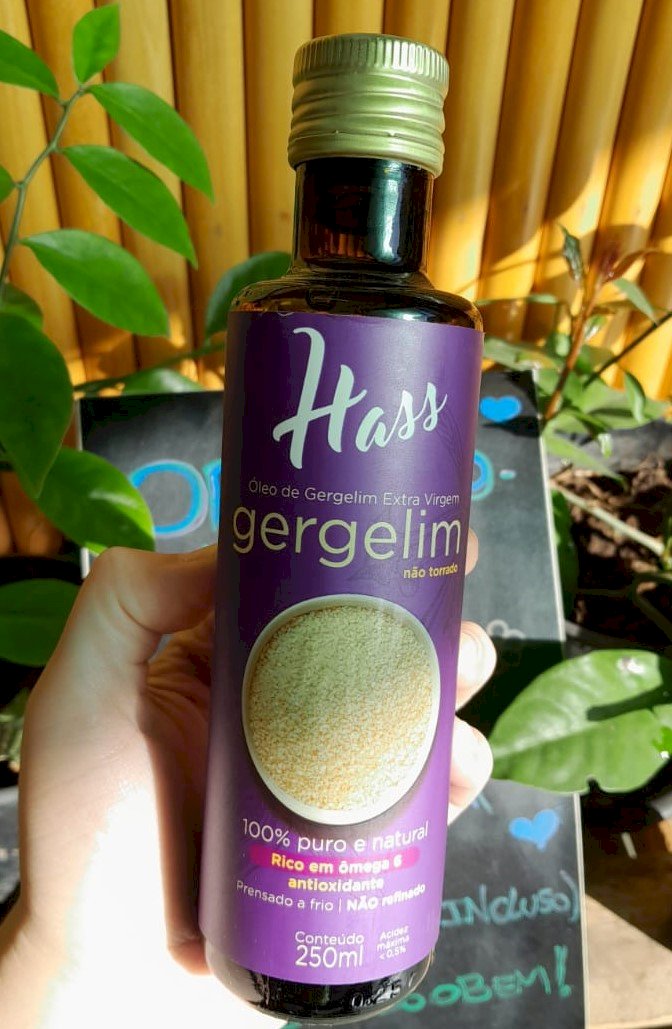 ÓLEO DE GERGELIM EXTRAVIRGEM - NÃO TORRADO - 100% PURO E NATURAL 250ML
