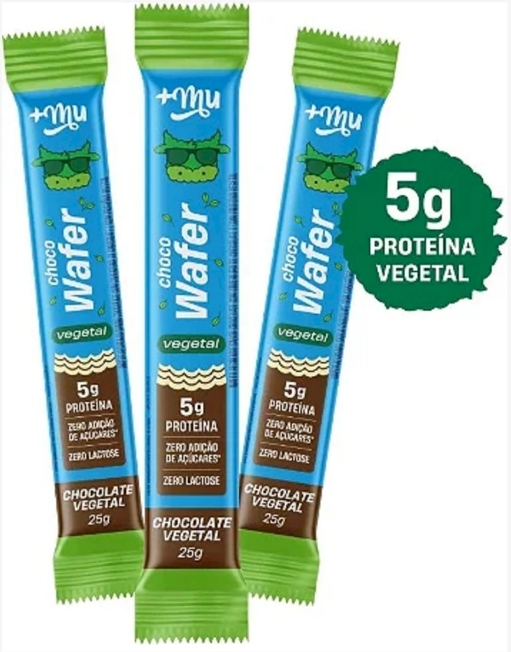 CHOCOWAFER VEGETAL +MU - CHOCOLATE 5G DE PROTEÍNA (UNIDADE)