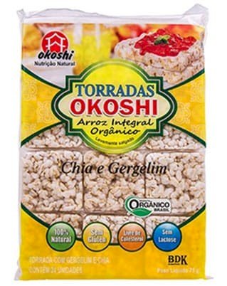 TORRADA ARROZ INTEGRAL ORGÂNICO CHIA E GERGELIM - OKOSHI