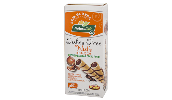 Tubes Recheado com Creme de Avelã e Cacau Puro | NaturalLife 50g