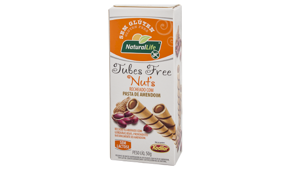 Tubes Free Recheado com Pasta de Amendoim | NaturalLife | Sem glúten 50g
