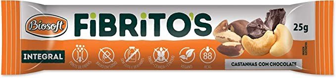FIBRITOS - BARRA DE FIBRAS E CEREAIS COM CHOCOLATE E CASTANHAS 25G