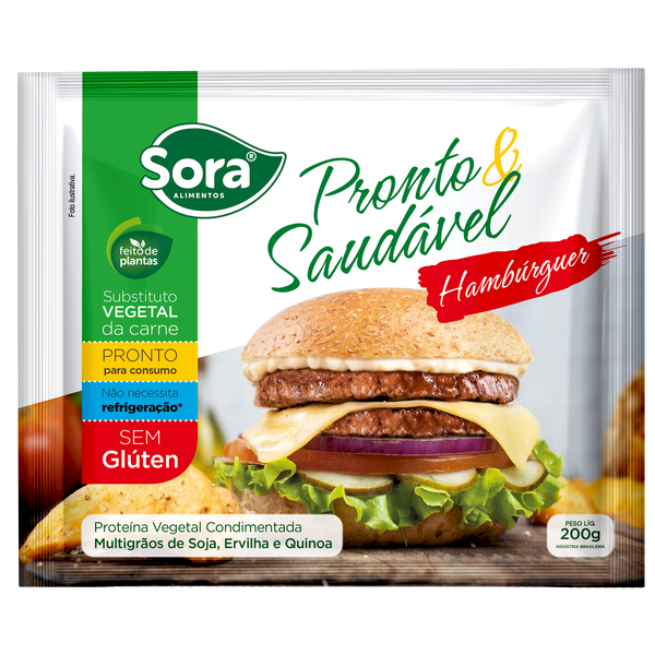 HAMBÚRGUER DE PROTEÍNA VEGETAL PRONTO e SAÚDAVEL - 200G SORA