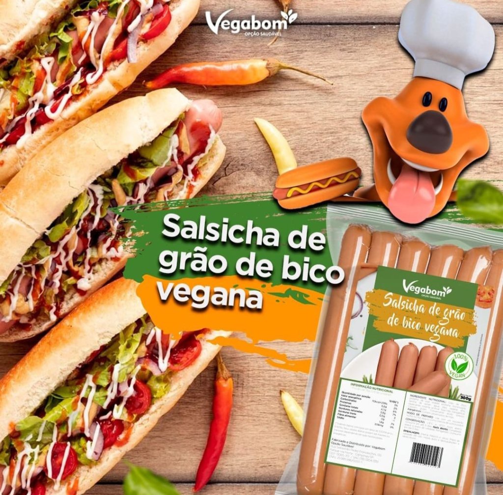 SALSICHA DE GRÃO DE BICO VEGABOM 300G