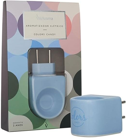 AROMATIZADOR ELÉTRICO DE PORCELANA COLORS CANDY - VIA AROMA (AZUL)