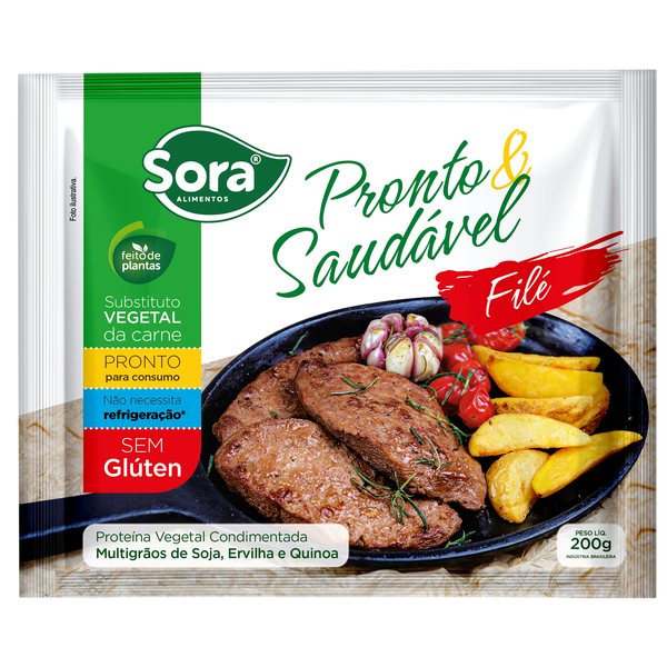  FILÉ DE PROTEÍNA VEGETAL PRONTO&SAUDÁVEL - 200G SORA