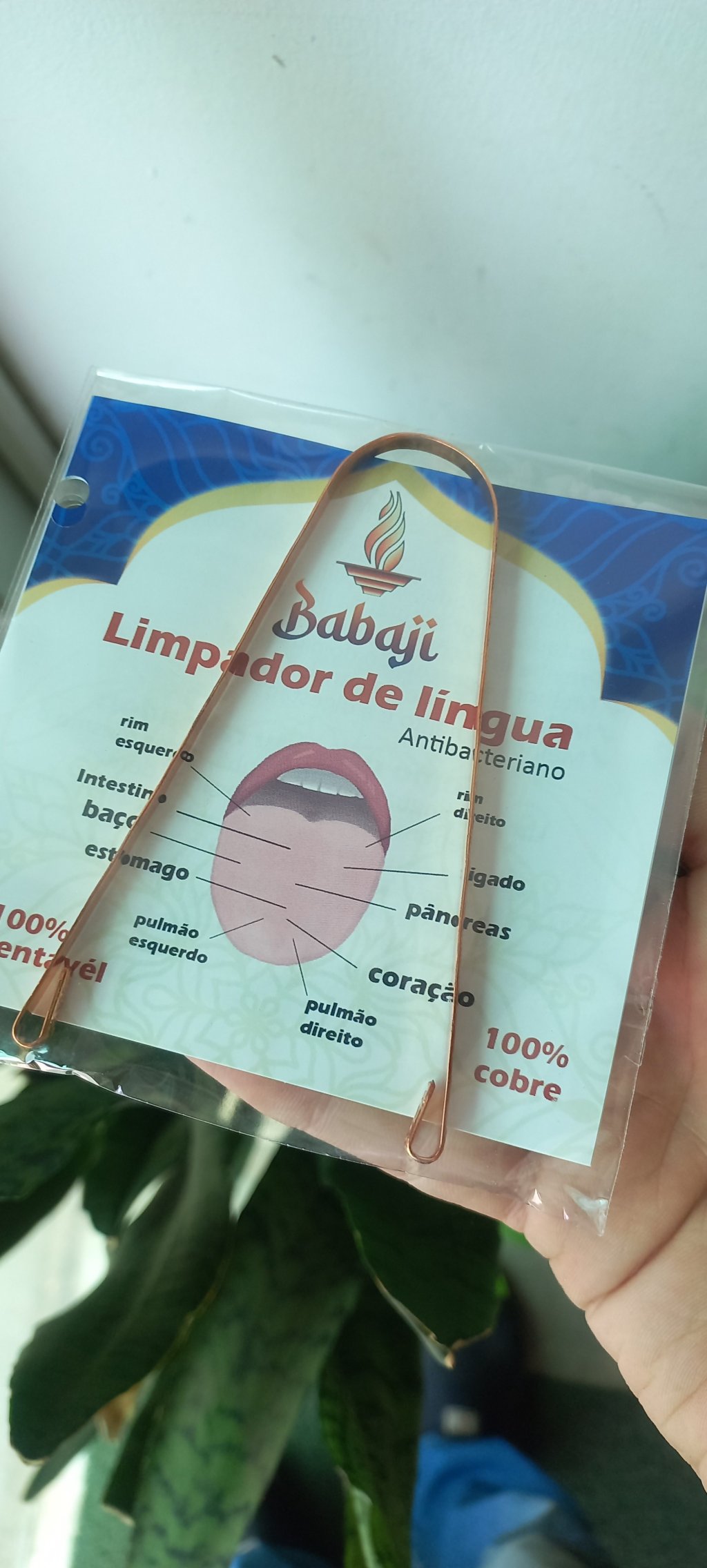 Raspador de Língua  Ayurvedico de Cobre