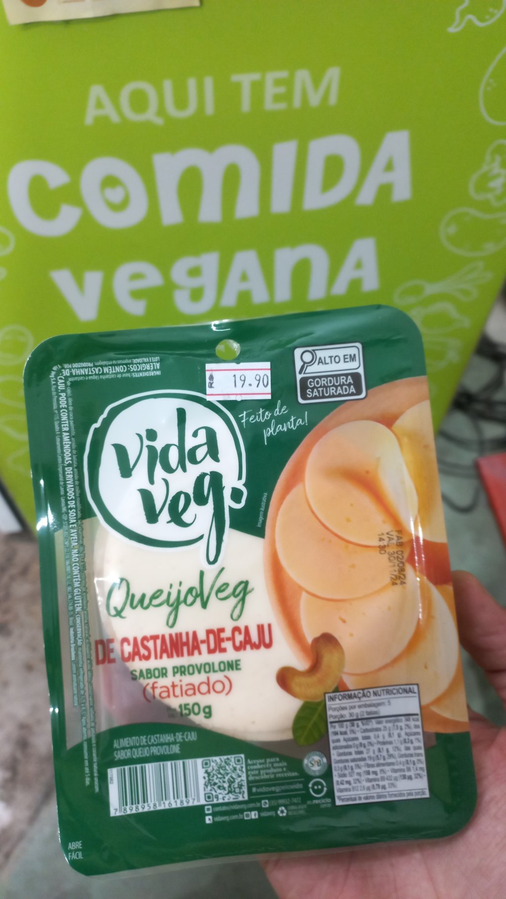 Queijo de Castanha de Caju Provolone Fatiado | VidaVeg 150g