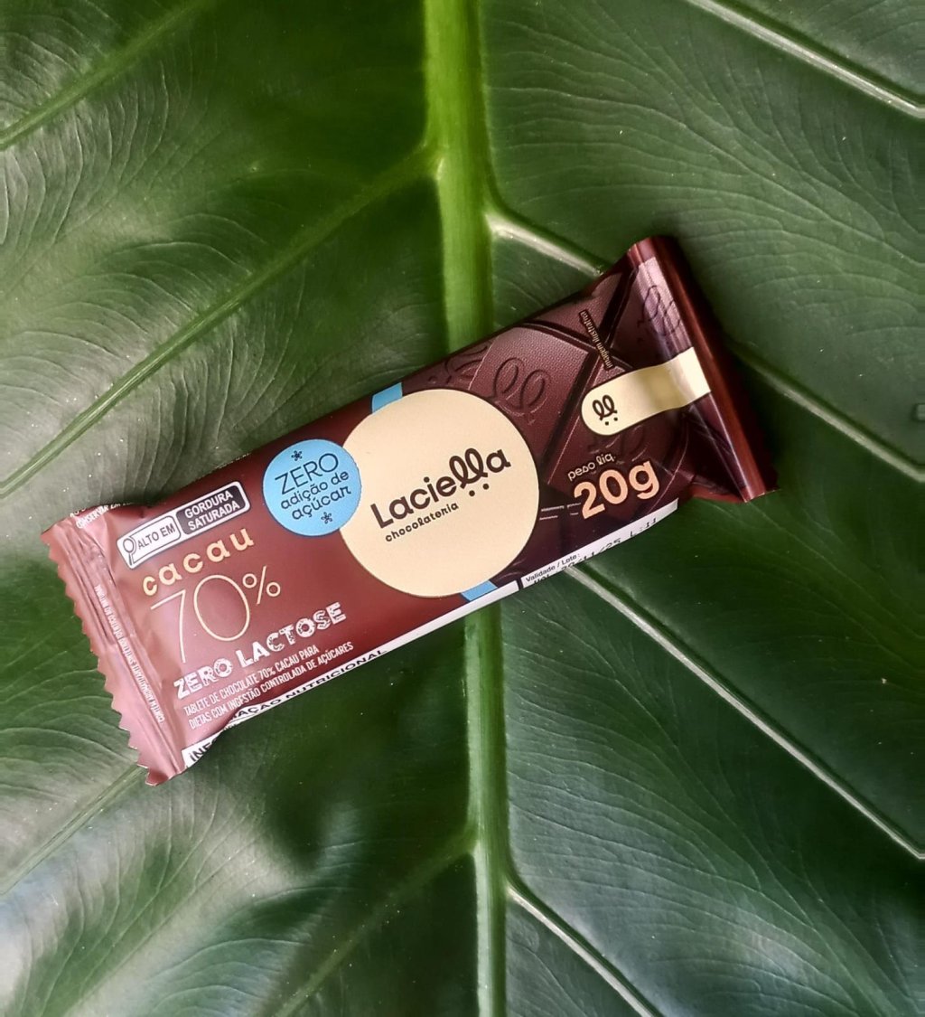 Tablete de Chocolate 70% Cacau | Zero Açúcar | Laciella Chocolateria 20g
