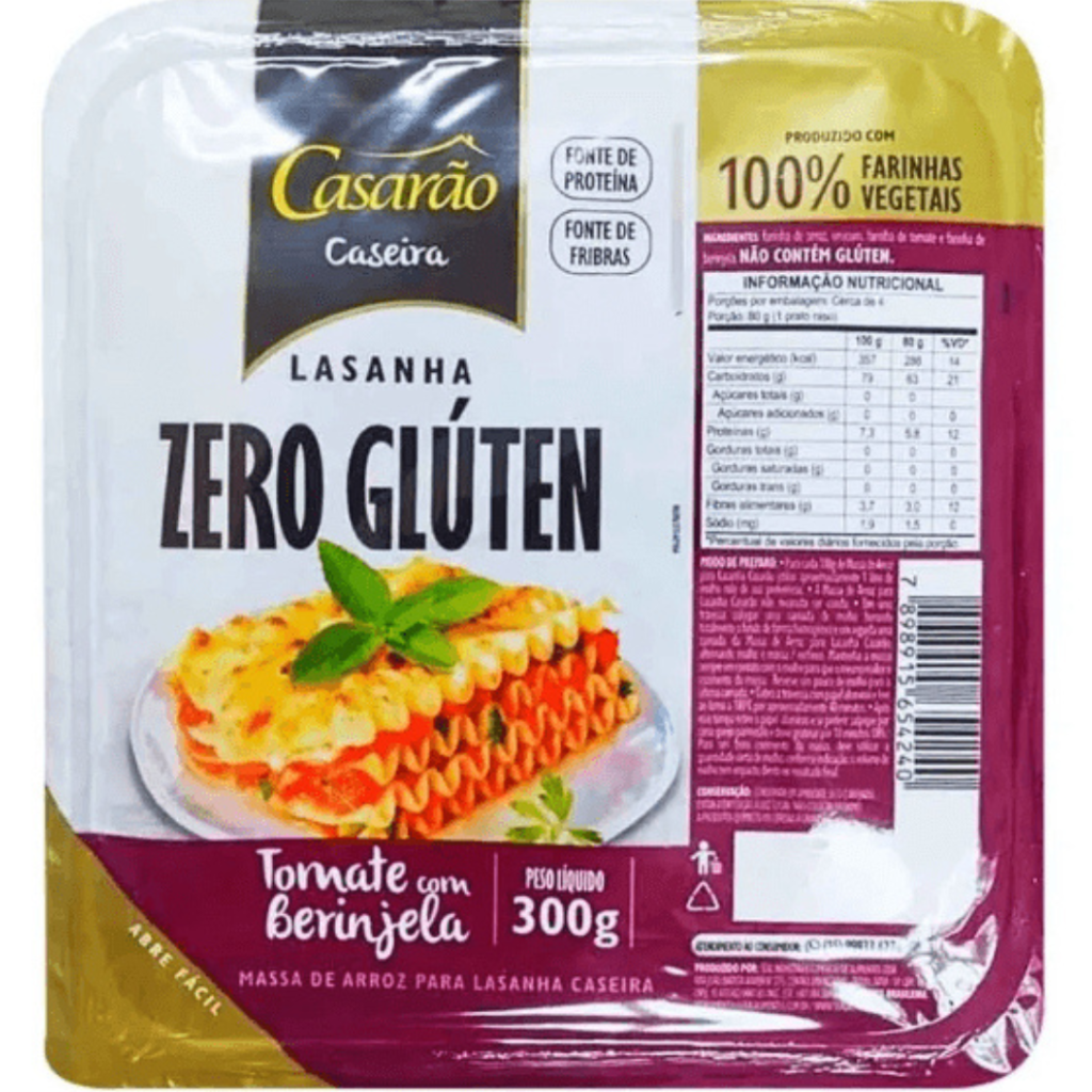 Lasanha | Tomate com Berinjela | Zero Glúten 300g