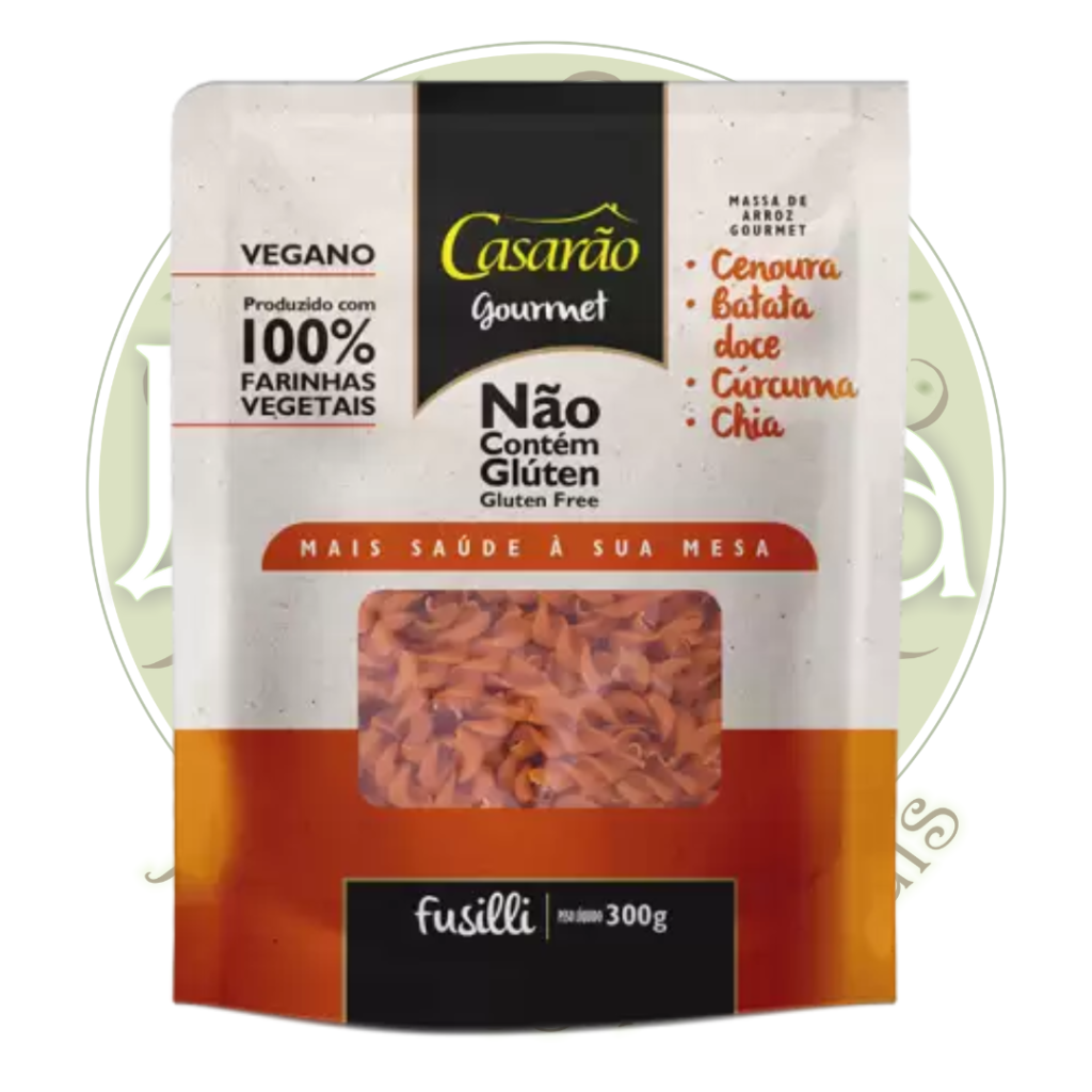 Macarrão Penne de Arroz | Cenoura, Batata Doce, Cúrcuma, Chia | Casarão Gourmet 300g