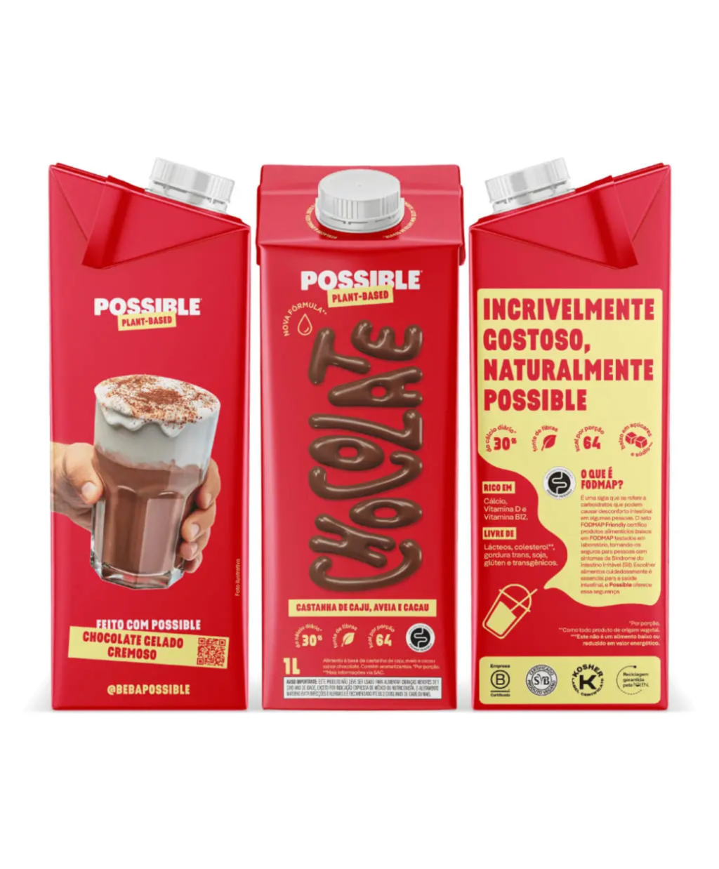 PROMOÇÃO - Bebida de Aveia e Castanha de Caju | Chocolate | Possible 1L