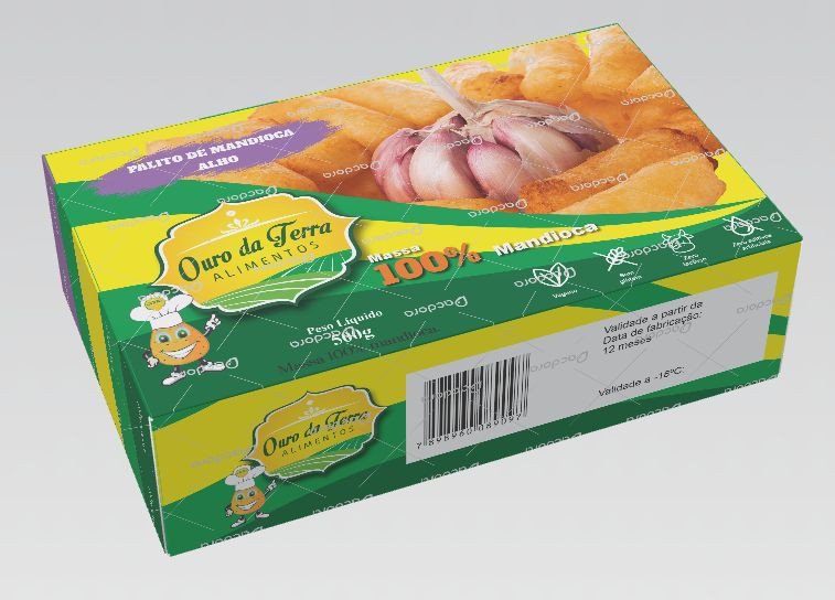 Palito de Mandioca com Alho | Ouro da Terra Alimentos | 500g