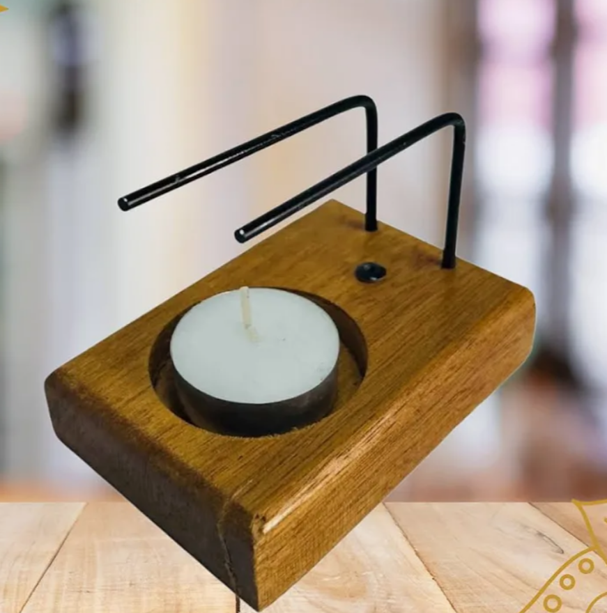 INCENSÁRIO COM SUPORTE PARA PALO SANTO E VELA