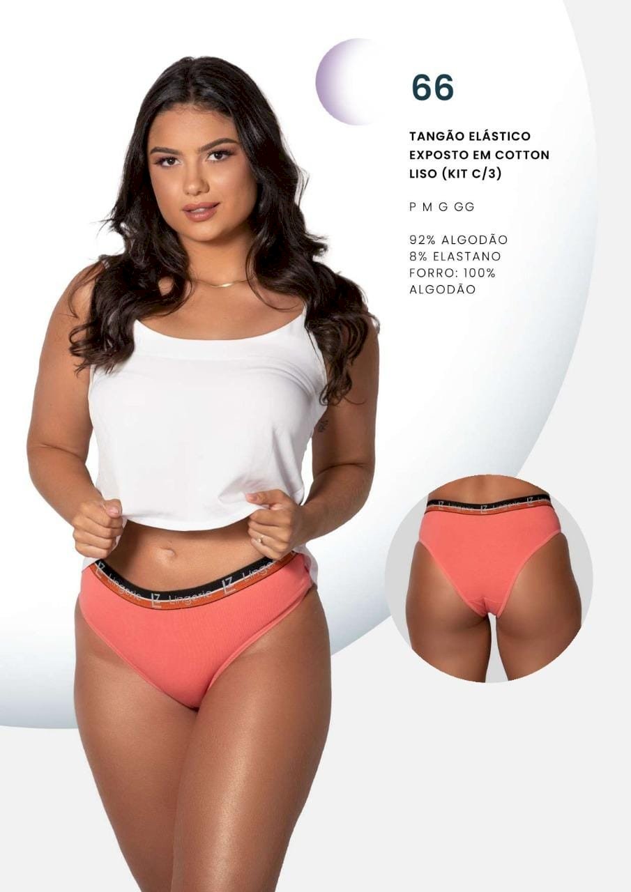 Pct Calcinha Tanga C/ 3 uni.  (REF. 66)