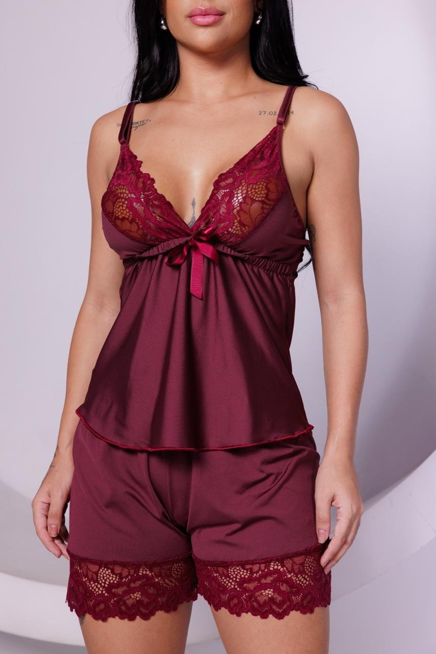 Baby doll Liso - Vinho 