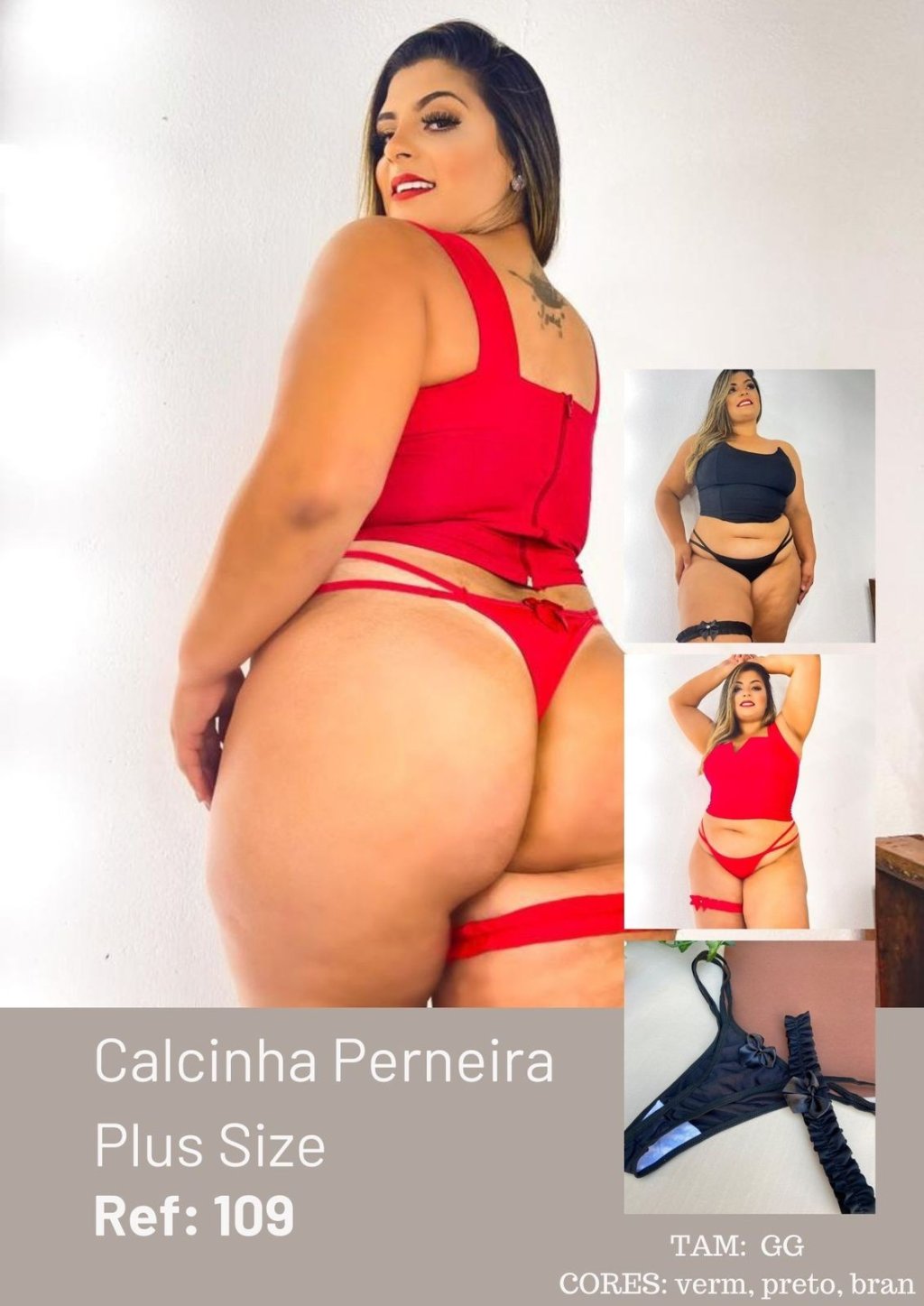 Calcinha c/ Perneira Plus (REF.109) 