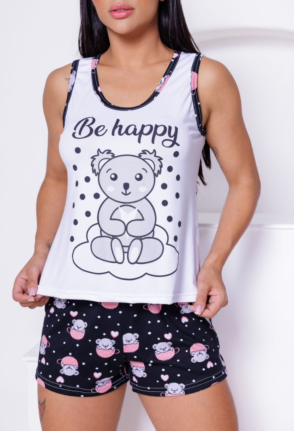 Pijama Regata em Suede