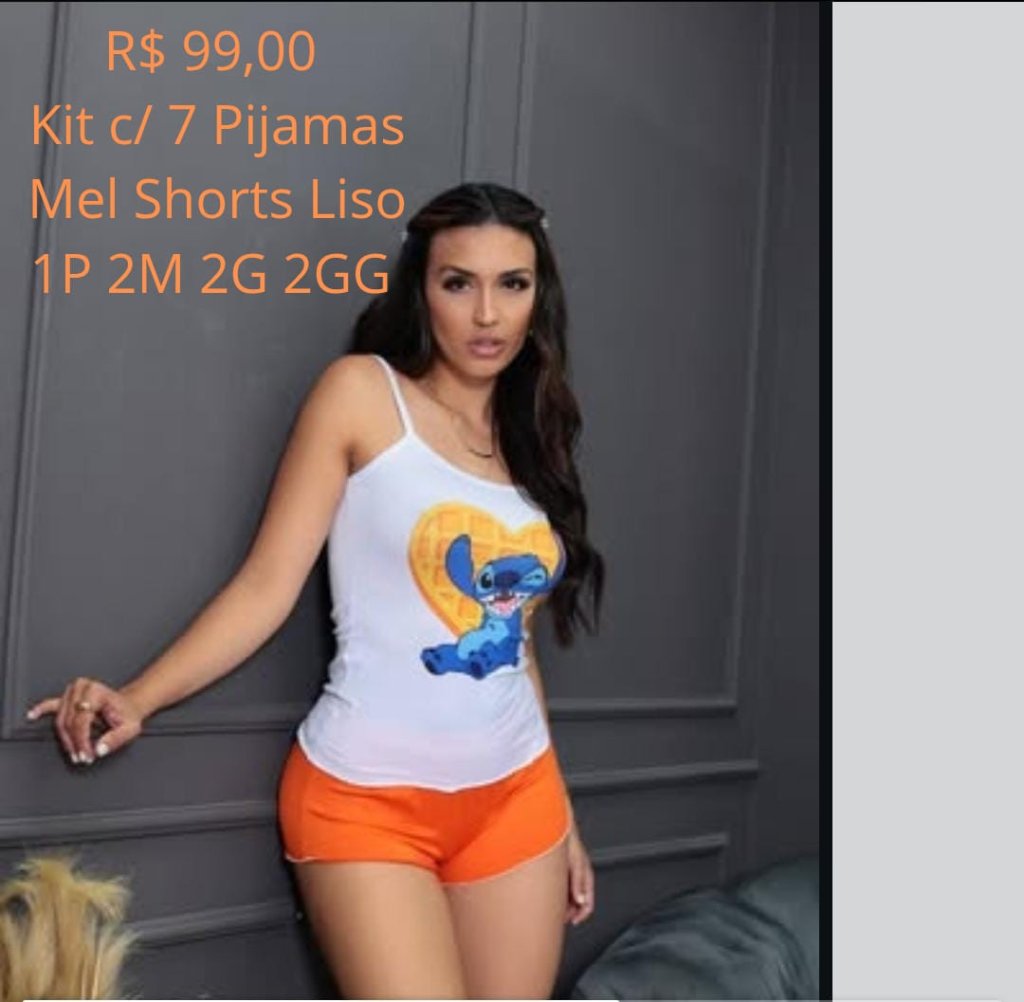 KIT C 7 PIJAMAS MEL SHORTS LISO