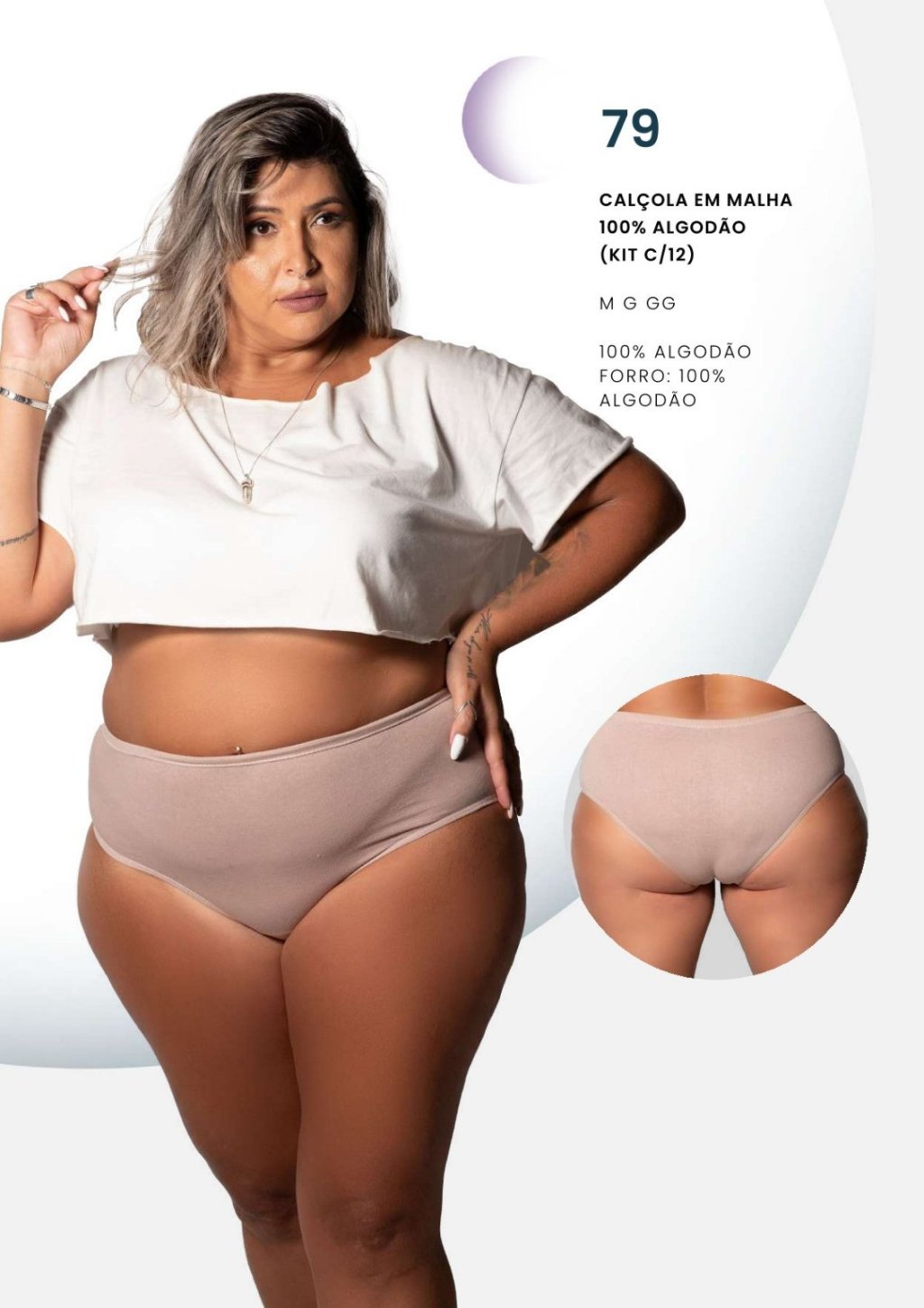 Pacote C 3 Unidades Calcola Algodao REF 79