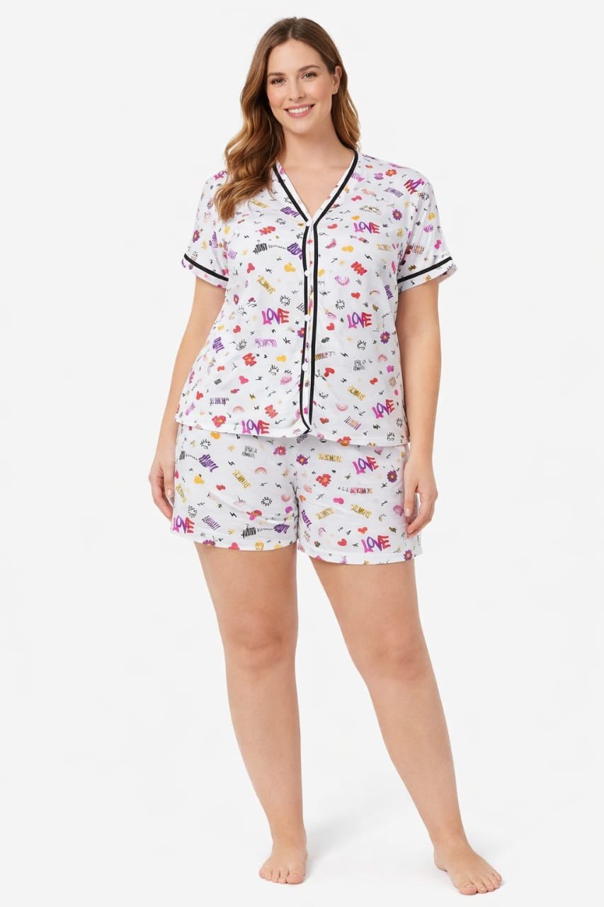 Pijama Americano ESTAMPADO em Suede