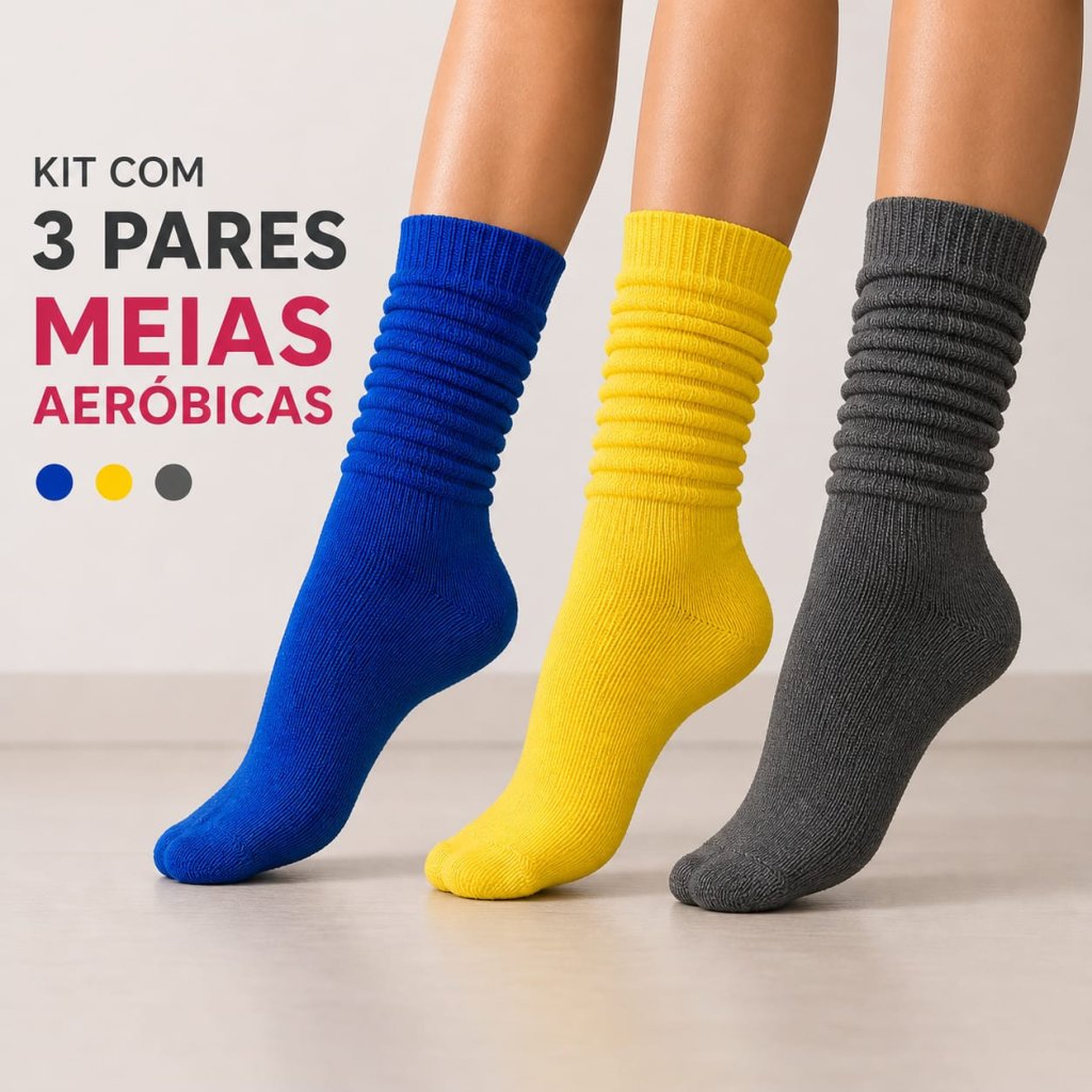 KIT C 3 PARES MEIAS AERÓBICAS 