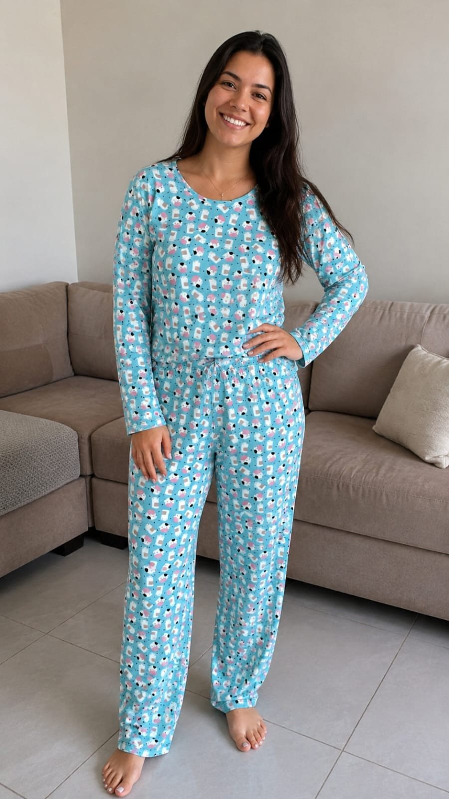PIJAMA FRIO SUEDE ESTAMPADO 