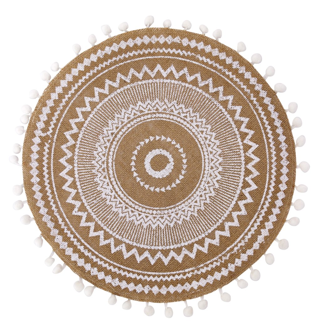 JOGO AMERICANO ETNICO ACABAMENTO BOLINHA (1 UND) REF. 30586