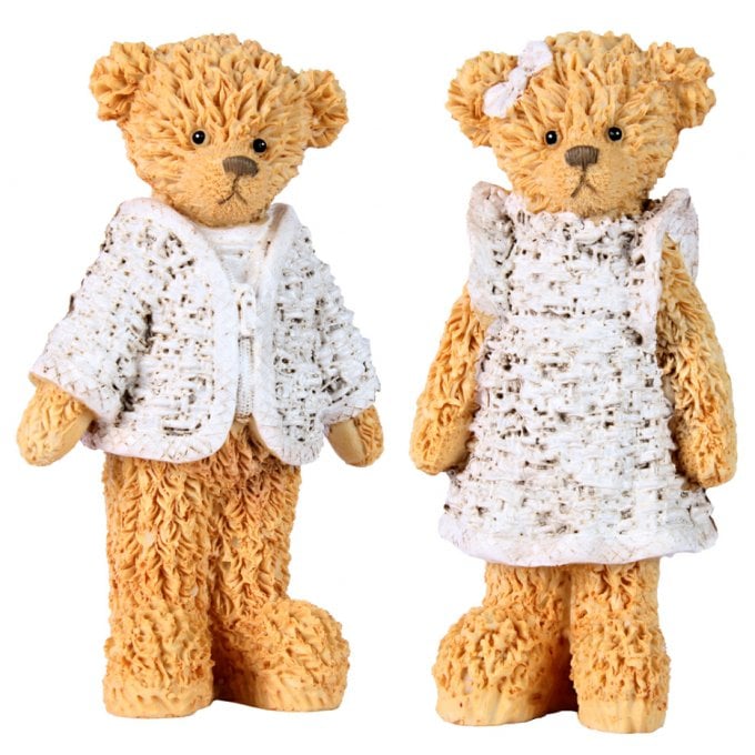 Casal Ursinho De Resina Em Pé Medio [19]Ref:4378*