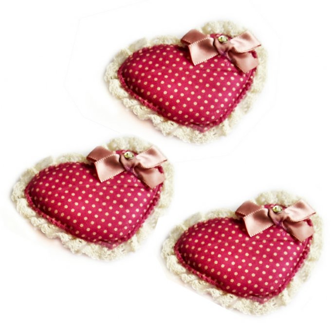 APLIQUE CORACAO C/ RENDA PCT C/100 REF:1159*