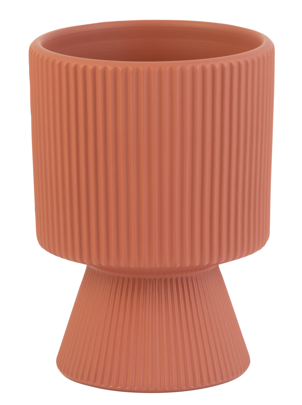 VASO TAÇA CERAMICA RIPADO REF: 70463