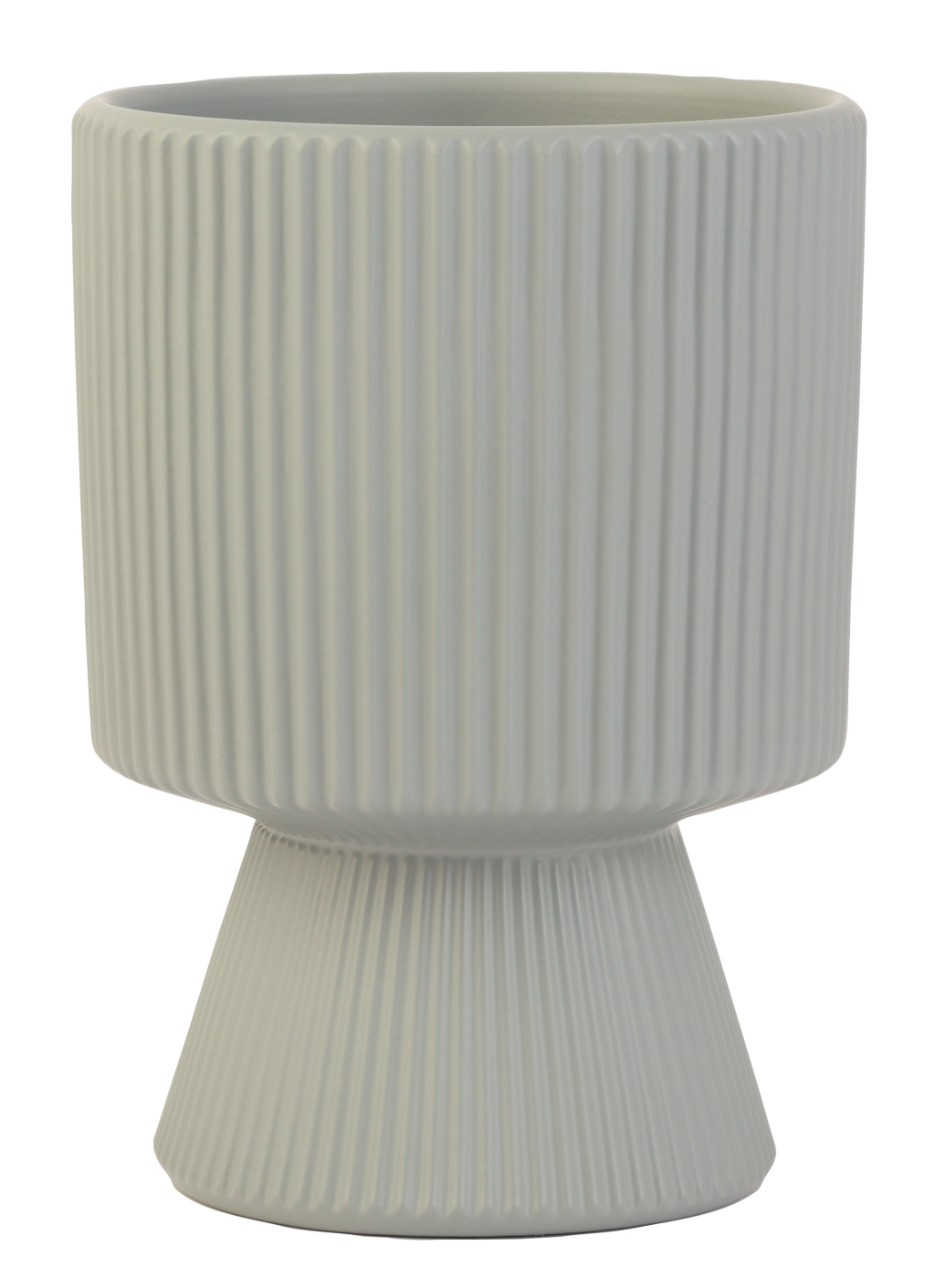 VASO TAÇA CERAMICA RIPADO REF: 70466